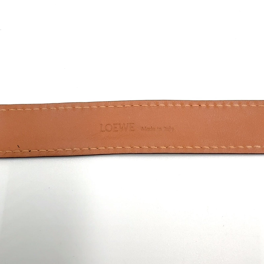 Loewe Plate Buckle Style Choker Leather Black Bracelet Silver — view 4