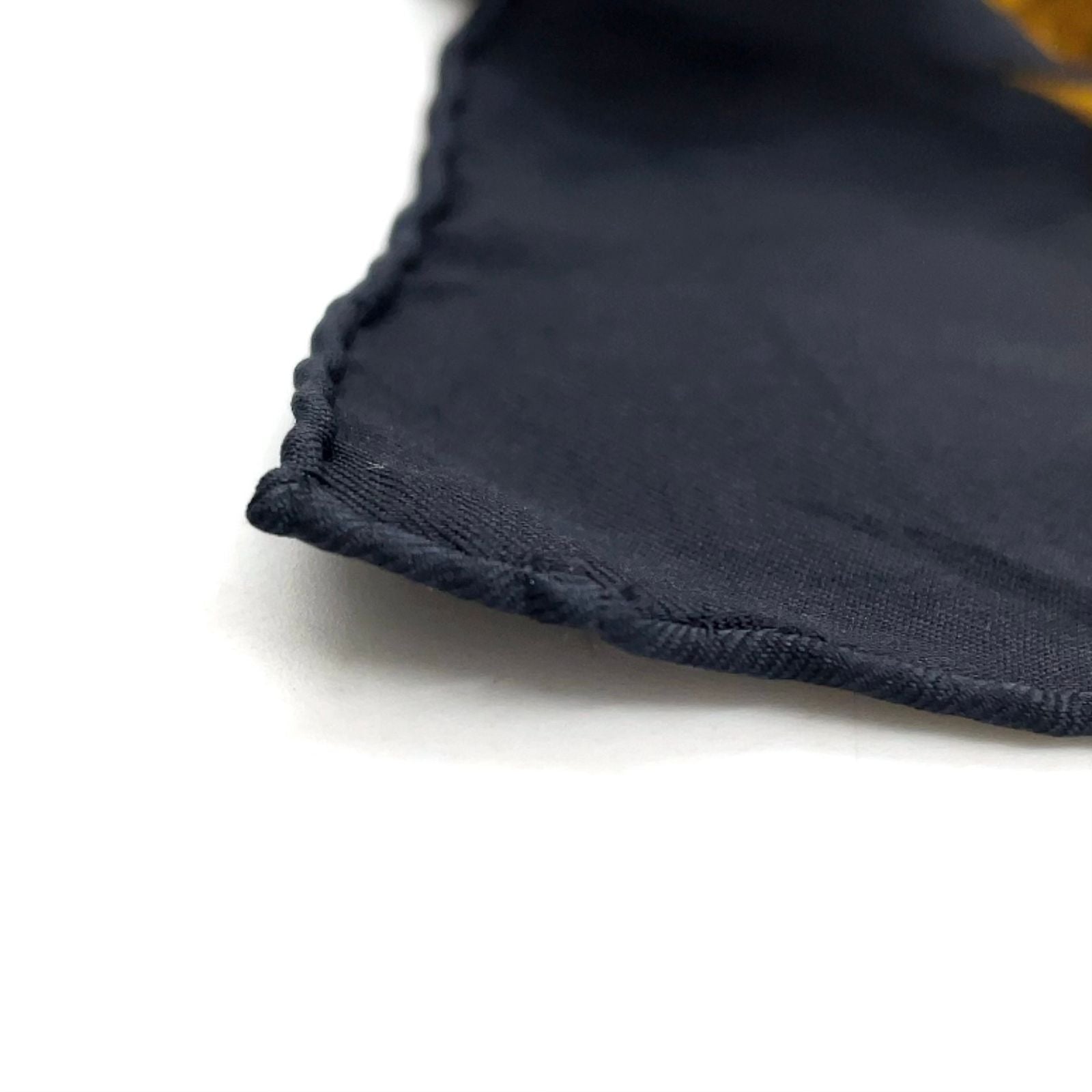 Hermes Carre 90 Tourbillon Silk Yellow Black Scarf — view 8