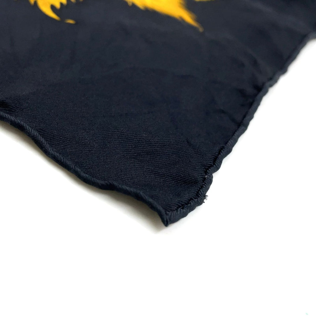 Hermes Carre 90 Tourbillon Silk Yellow Black Scarf — view 9