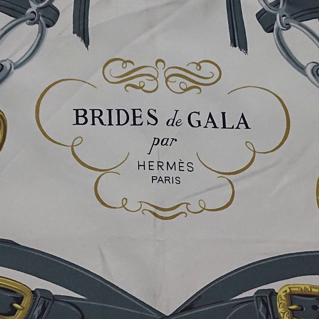 Hermes Carre 90 Brides de Gala Silk Scarf Blue — view 6