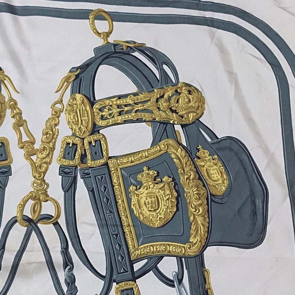 Hermes Carre 90 Brides de Gala Silk Scarf Blue — view 8