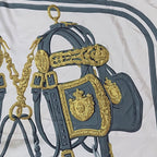 Hermes Carre 90 Brides de Gala Silk Scarf Blue — view 8