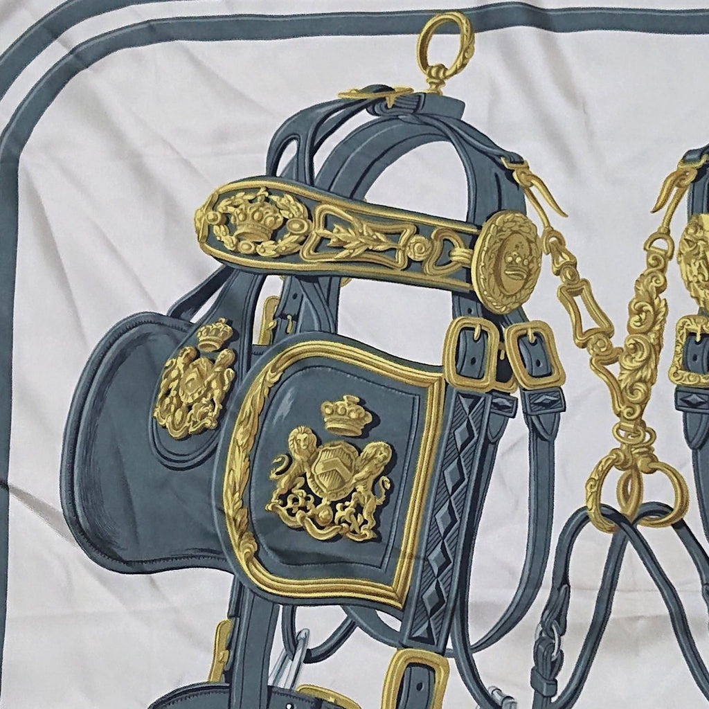 Hermes Carre 90 Brides de Gala Silk Scarf Blue — view 7