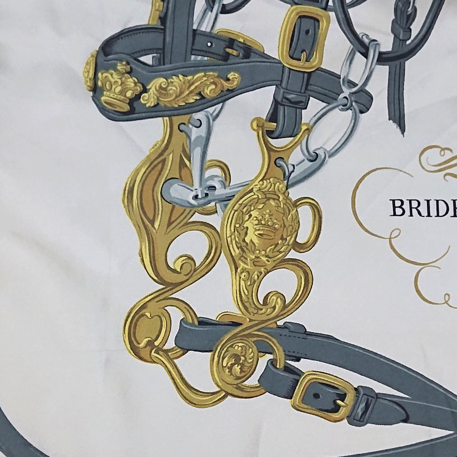 Hermes Carre 90 Brides de Gala Silk Scarf Blue — view 9