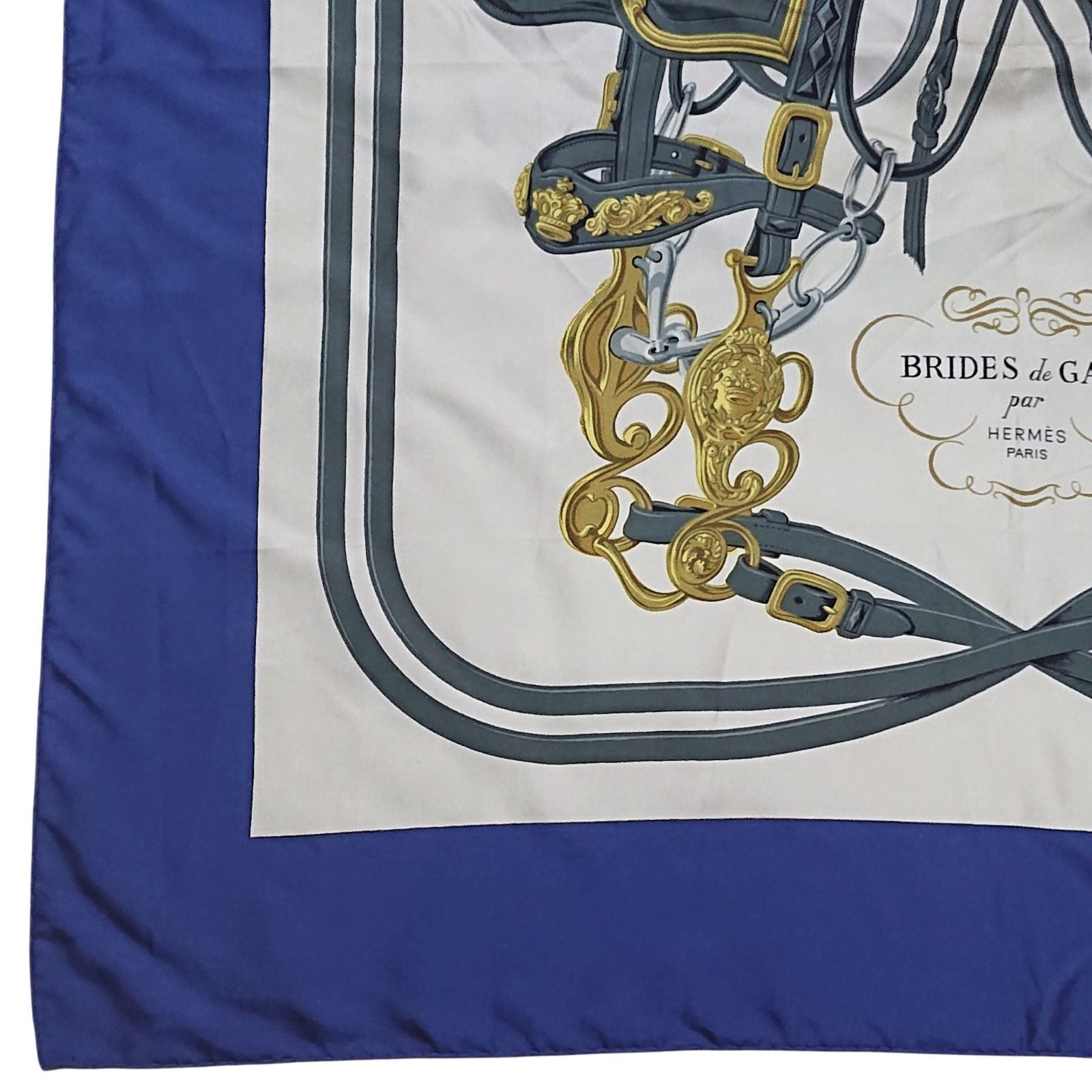 Hermes Carre 90 Brides de Gala Silk Scarf Blue — view 2
