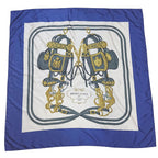 Hermes Carre 90 Brides de Gala Silk Scarf Blue