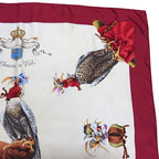 Hermes Carre 90 Chasse a Vol Hawk Print Silk Scarf Bordeaux White — view 5