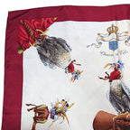 Hermes Carre 90 Chasse a Vol Hawk Print Silk Scarf Bordeaux White — view 4