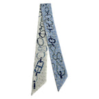 Hermes Scarf Twilly Light Blue White Re Boucles Silk — view 4