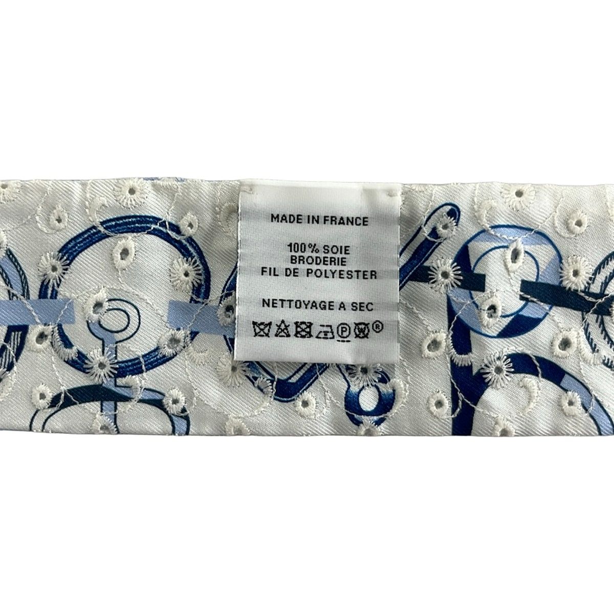 Hermes Scarf Twilly Light Blue White Re Boucles Silk — view 3