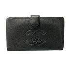 Chanel Wallet Black CC Logo Gold Kiss Lock
