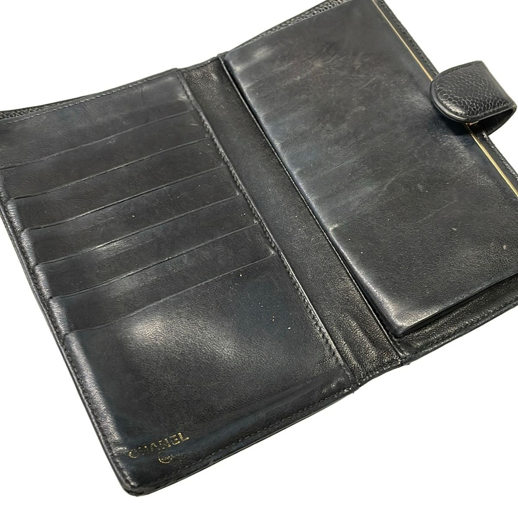 Chanel Wallet Black CC Logo Gold Kiss Lock — view 3
