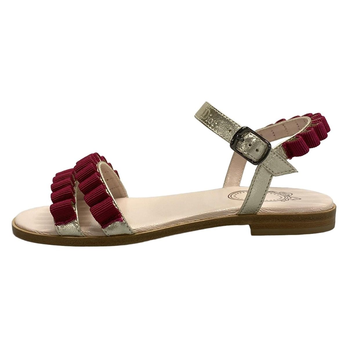 Dior Sandals Silver Pink Leather