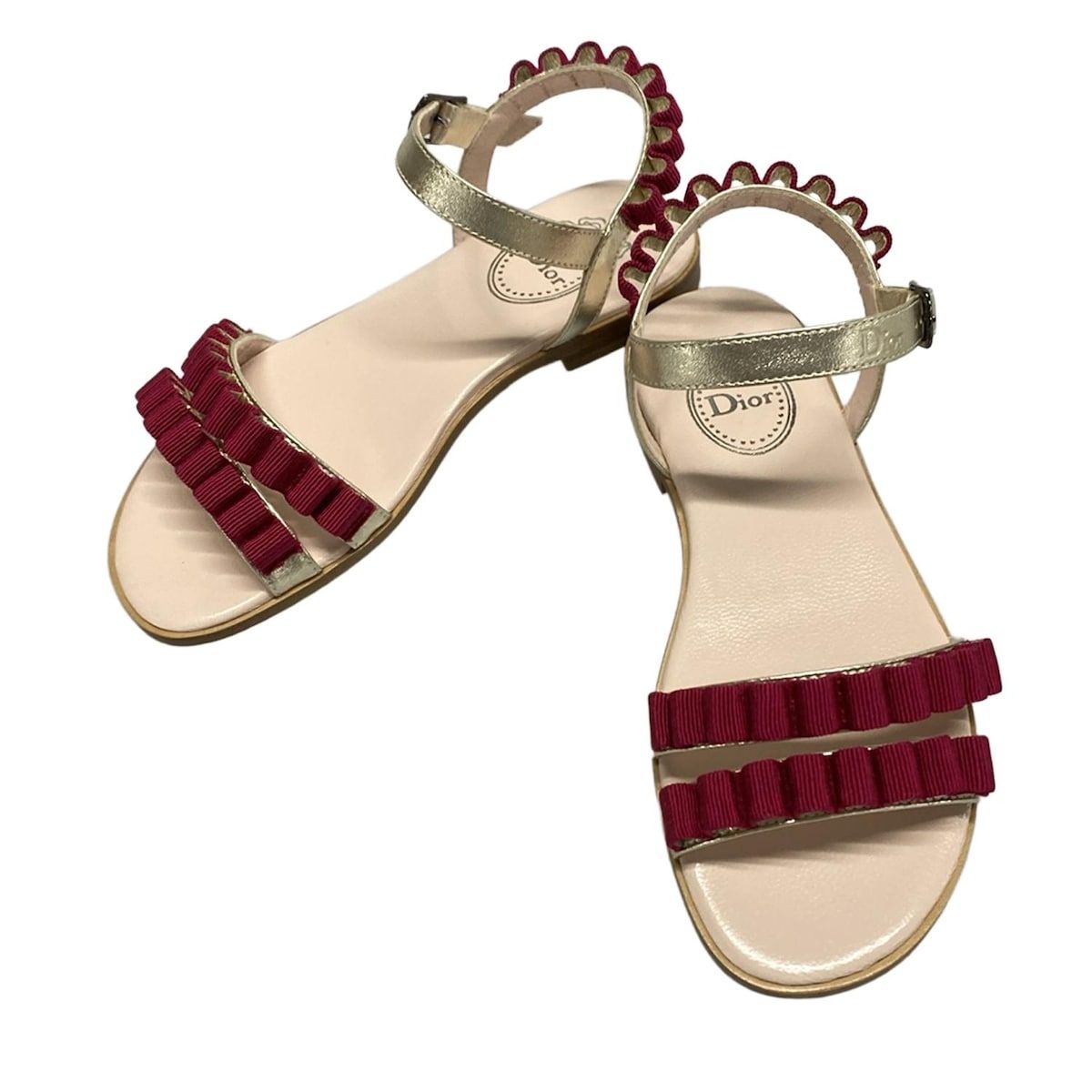 Dior Sandals Silver Pink Leather — view 2