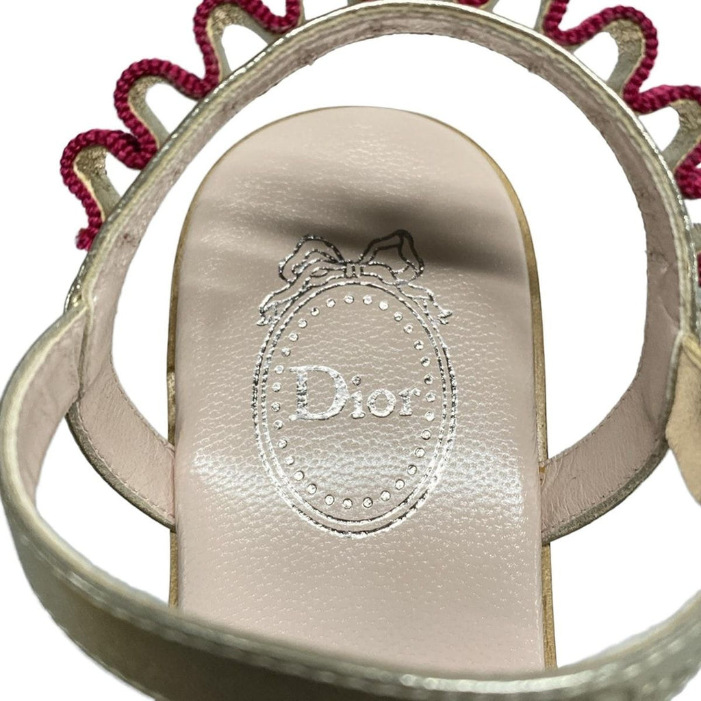 Dior Sandals Silver Pink Leather — view 5
