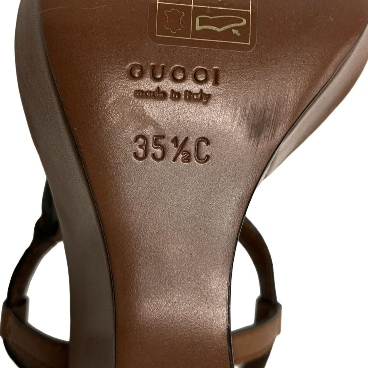 Gucci Sandals 35 1 2C Brown Interlocking Wedge Sole Leather — view 6