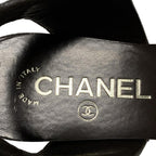 Chanel Sandals 35.5 Gold Dark Brown Wedge Sole Leather — view 5