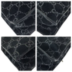 Gucci Vintage GG Pattern Black Silver Suede 002 Tote Shoulder — view 3