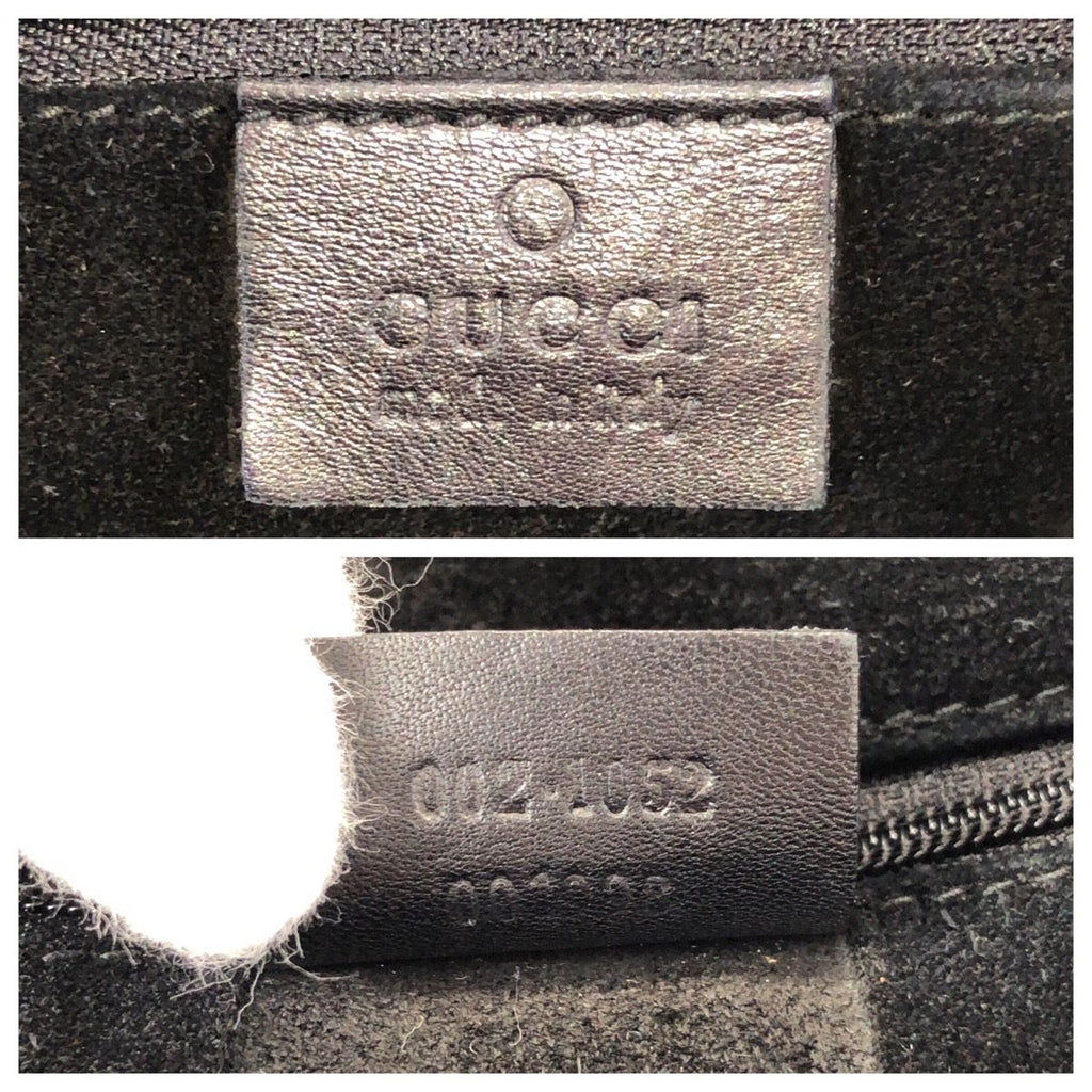Gucci Vintage GG Pattern Black Silver Suede 002 Tote Shoulder — view 4
