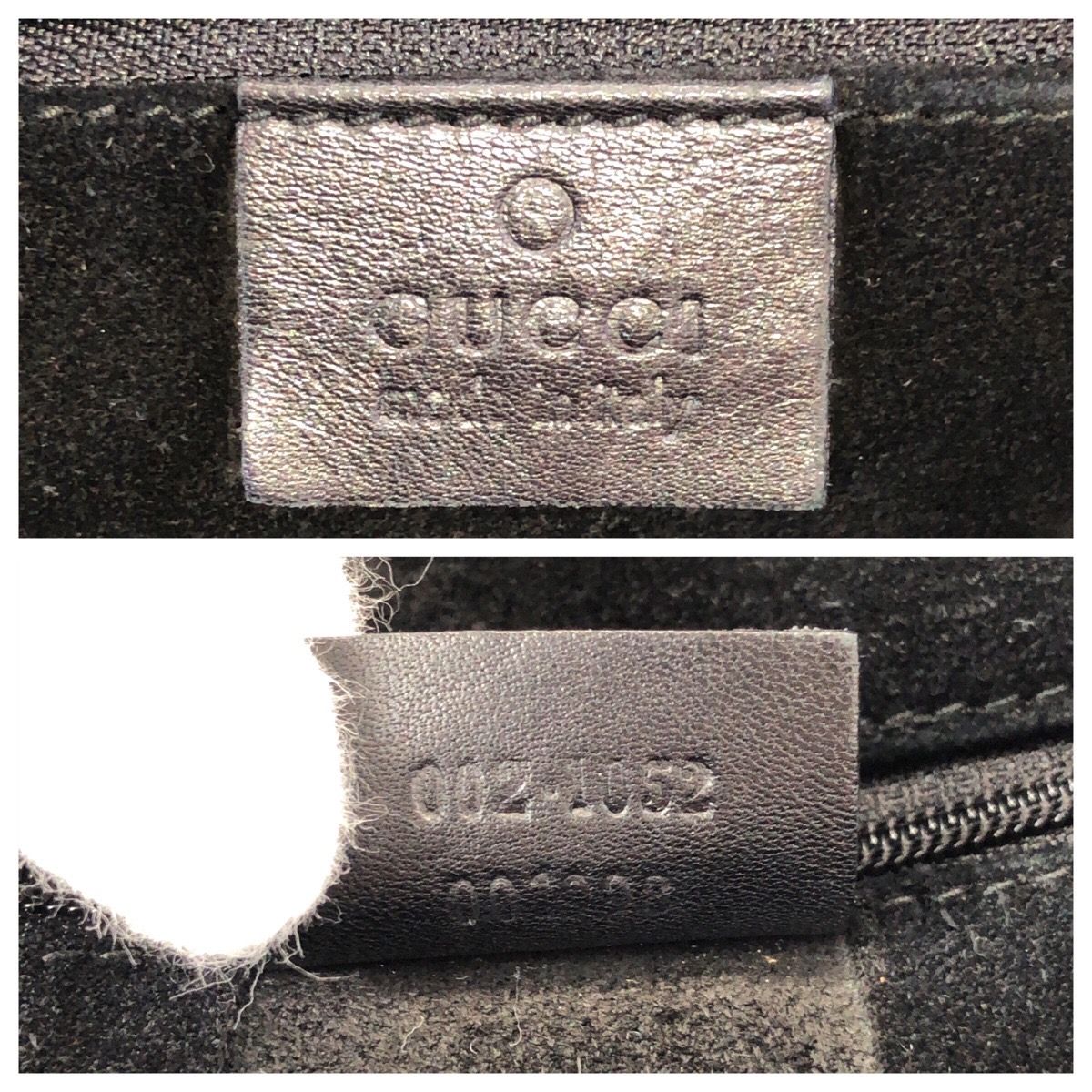 Gucci Vintage GG Pattern Black Silver Suede 002 Tote Shoulder — view 4
