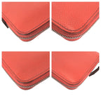 Hermes Azap Compact Silk in Rose Jaipur Orange Veau Coin Purse — view 3