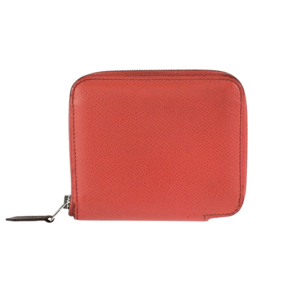 Hermes Azap Compact Silk in Rose Jaipur Orange Veau Coin Purse — view 2