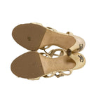 Chanel Sandals 38 Beige CC Logo Leather — view 4
