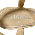 Chanel Sandals 38 Beige CC Logo Leather — view 5