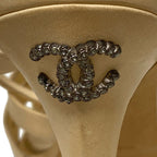 Chanel Sandals 38 Beige CC Logo Leather — view 7