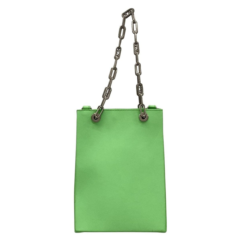 Fendi Tote Shopping Small Light Green Chain Shoulder Leather — view 3