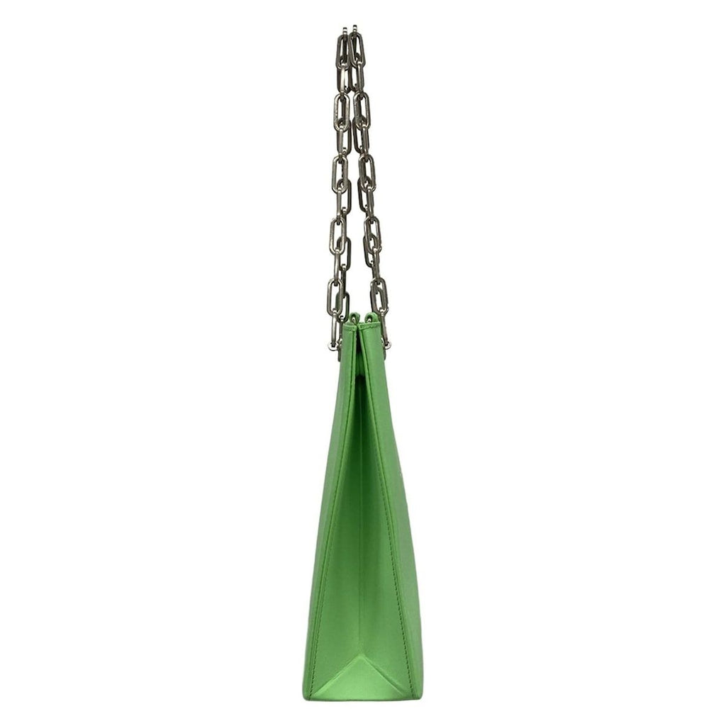Fendi Tote Shopping Small Light Green Chain Shoulder Leather — view 2
