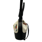 Loewe Shoulder Bag Balloon Small Ivory Black Multi 2-Way Drawstring Bird Leather — view 2