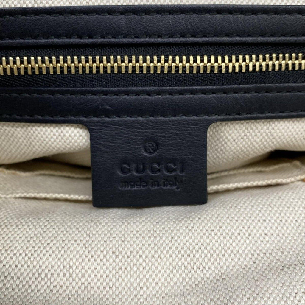 Gucci Tote Tiger Embroidery Navy Black Multi Flower Leather — view 8