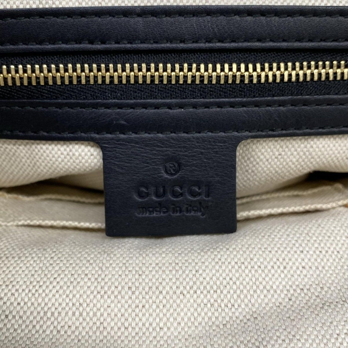 Gucci Tote Tiger Embroidery Navy Black Multi Flower Leather — view 8
