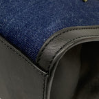Gucci Tote Tiger Embroidery Navy Black Multi Flower Leather — view 6