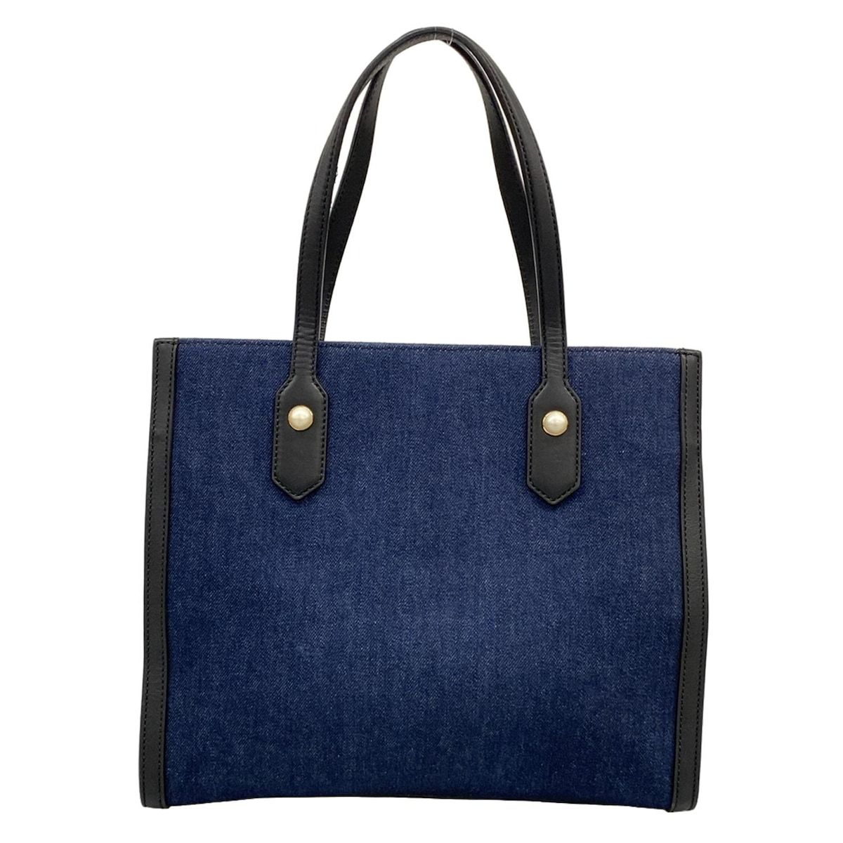 Gucci Tote Tiger Embroidery Navy Black Multi Flower Leather — view 3