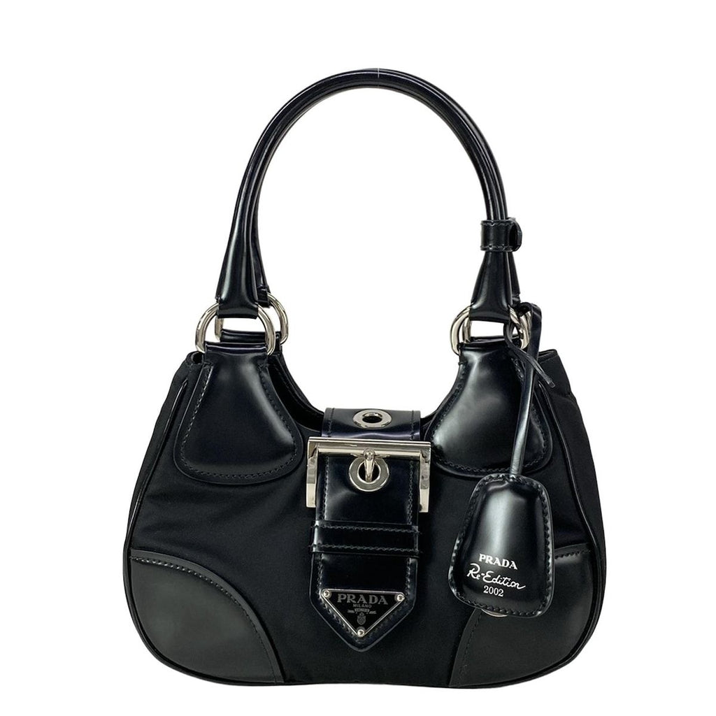 Prada Handbag Black Re Edition Leather