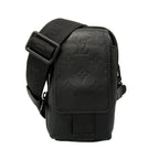 Louis Vuitton Shoulder Bag Monogram Shadow Double Phone Pouch Black Leather