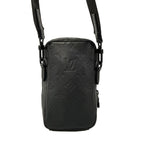 Louis Vuitton Shoulder Bag Monogram Shadow Double Phone Pouch Black Leather — view 3