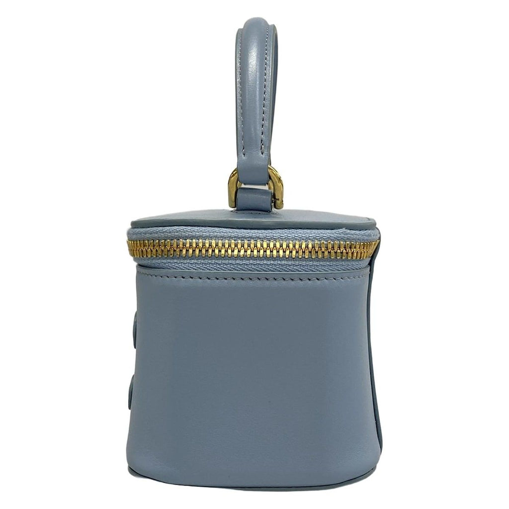Celine Handbag Cuir Triomphe Mini Vanity Case Light Blue Leather — view 4