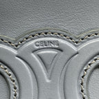 Celine Handbag Cuir Triomphe Mini Vanity Case Light Blue Leather — view 9