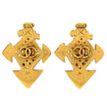 Chanel Earrings Gold Cross