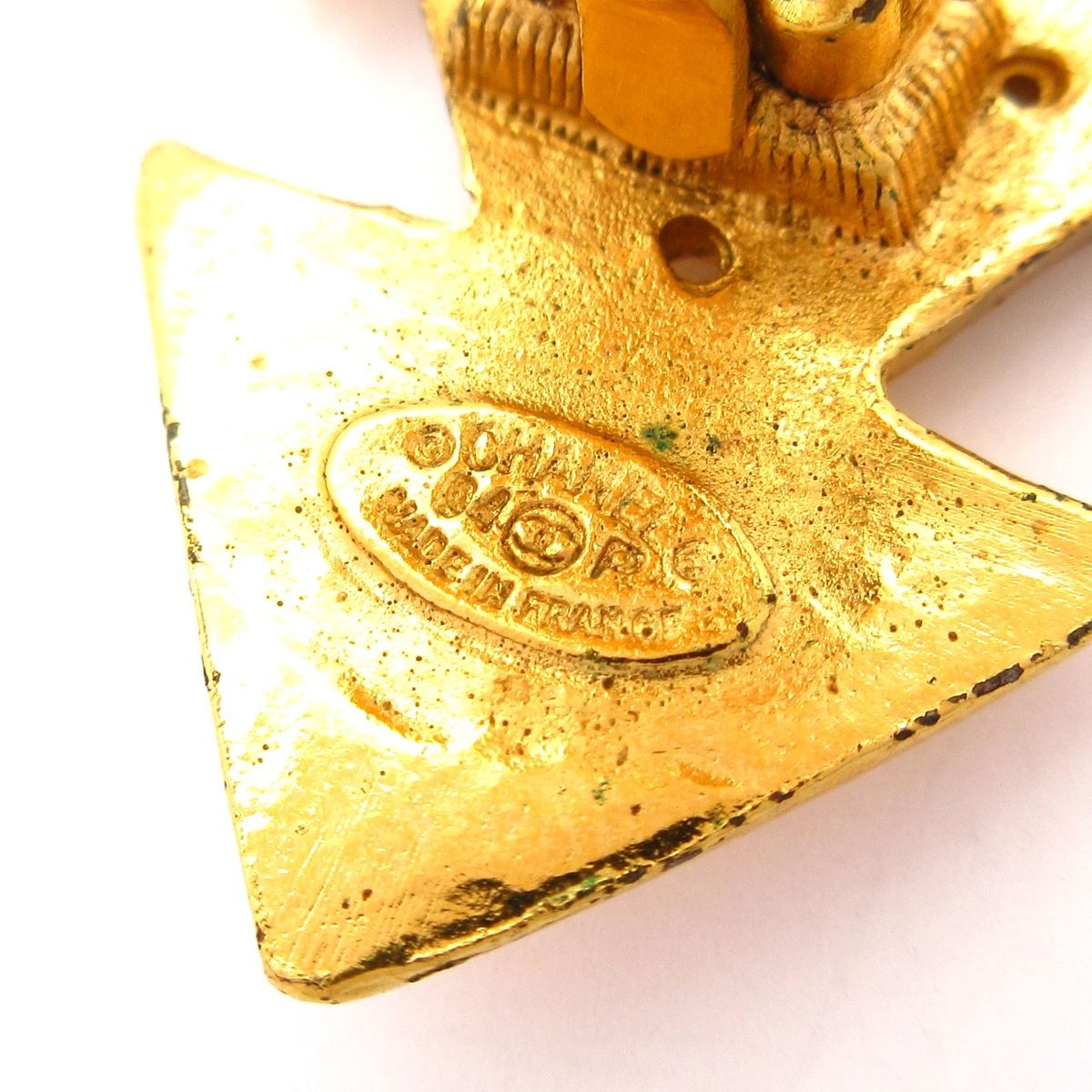 Chanel Earrings Gold Cross — view 5