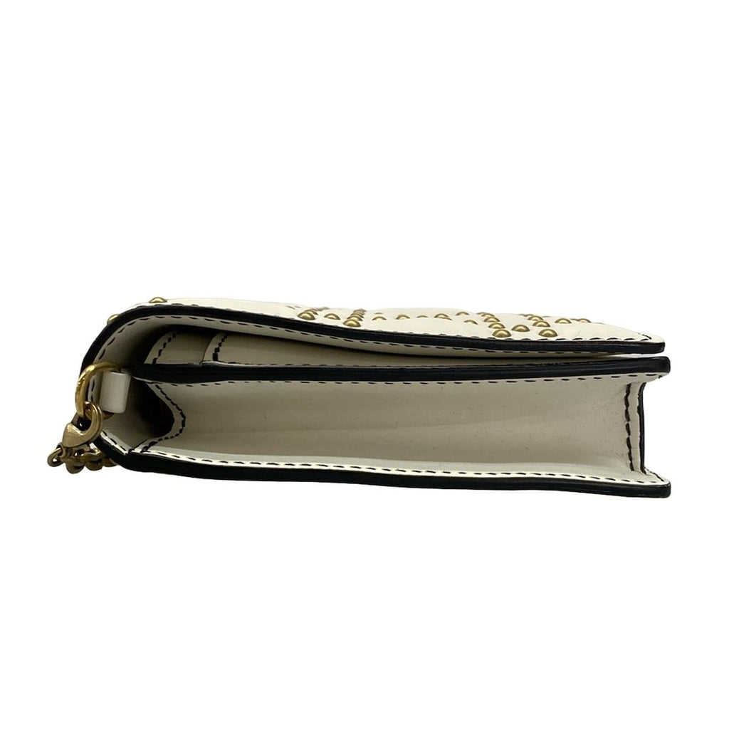 Dior Wallet White Chain Gold Studs Leather Shoulder — view 9