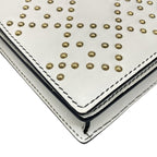Dior Wallet White Chain Gold Studs Leather Shoulder — view 7