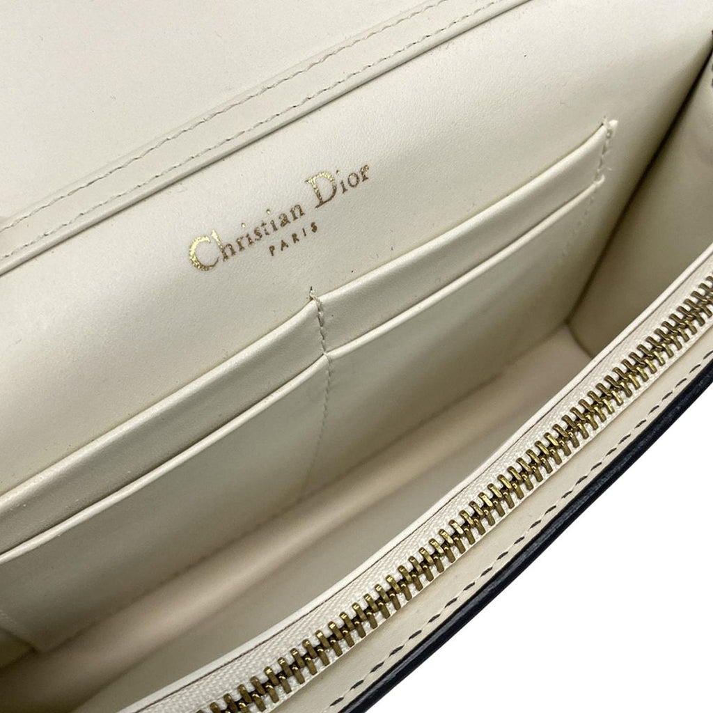 Dior Wallet White Chain Gold Studs Leather Shoulder — view 4