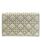 Dior Wallet White Chain Gold Studs Leather Shoulder — view 2