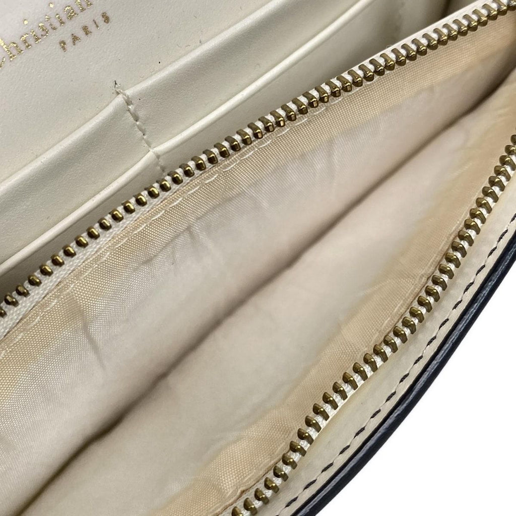 Dior Wallet White Chain Gold Studs Leather Shoulder — view 5