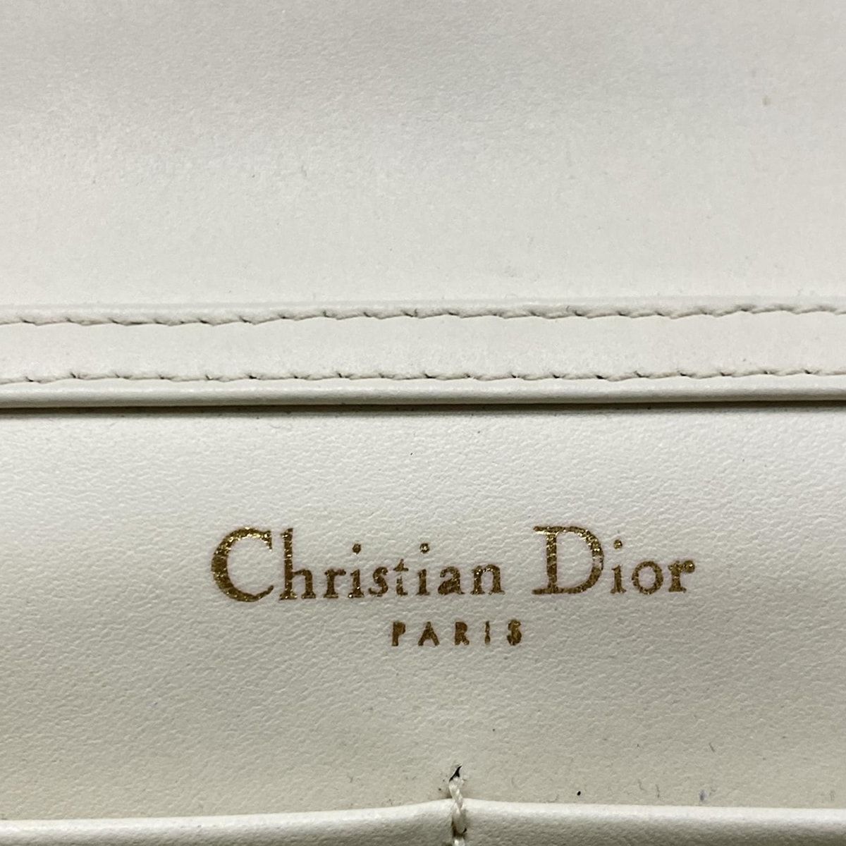 Dior Wallet White Chain Gold Studs Leather Shoulder — view 6