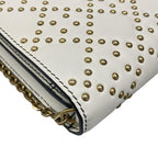Dior Wallet White Chain Gold Studs Leather Shoulder — view 8